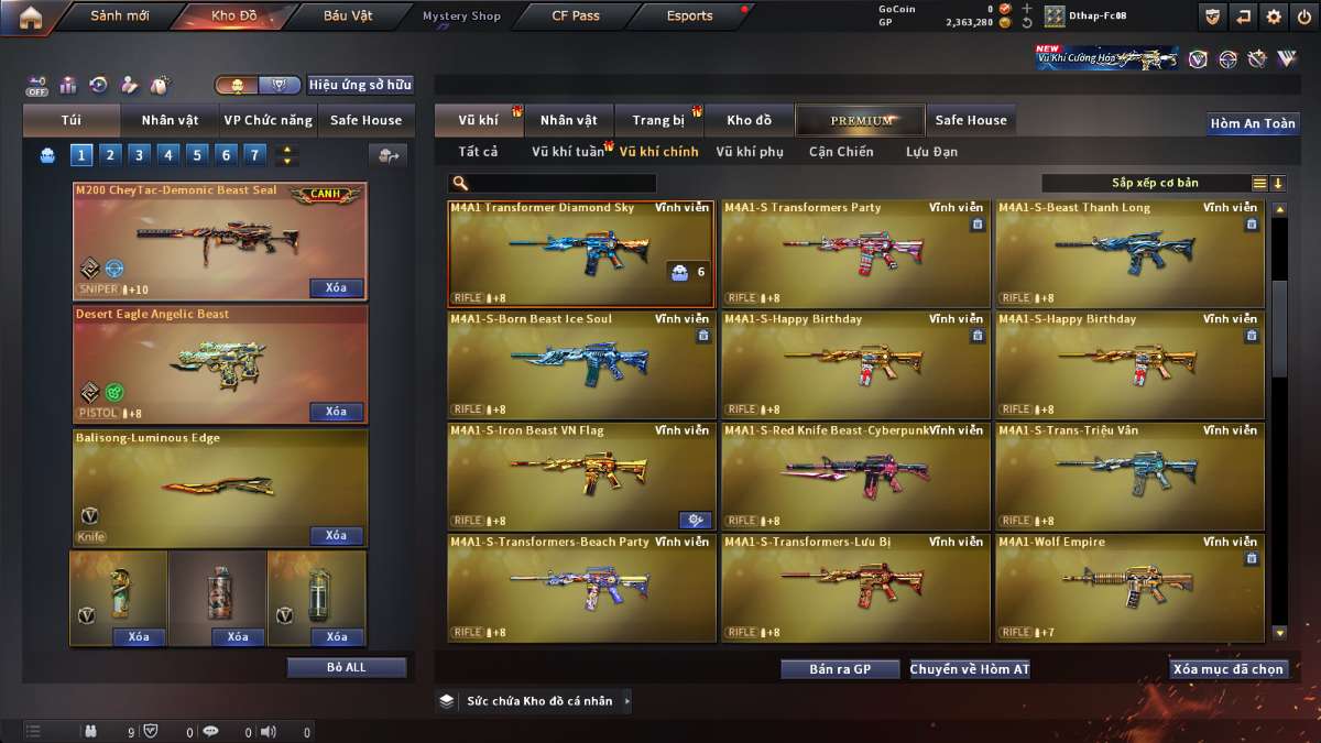 shop acc cf uy tin gia re